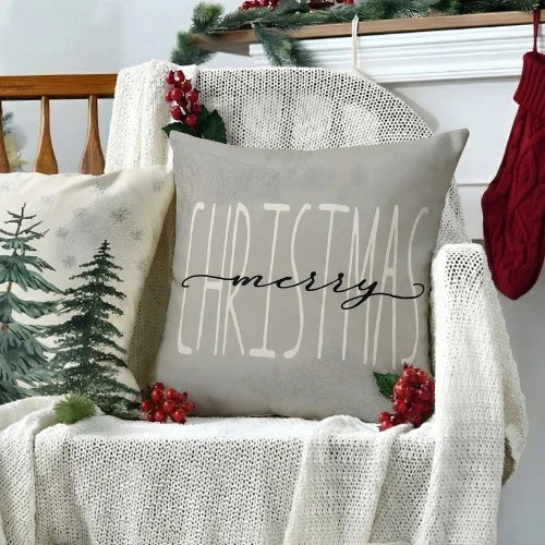 Grey Christmas cushion covers, set of 4