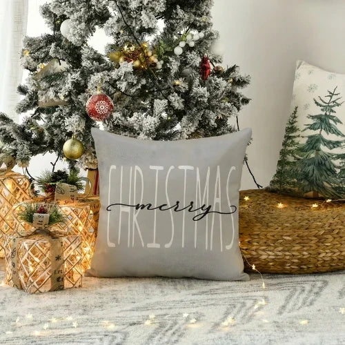 Grey Christmas cushion covers, set of 4