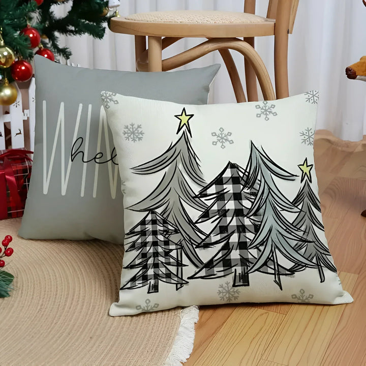 Grey Christmas cushion covers, set of 4