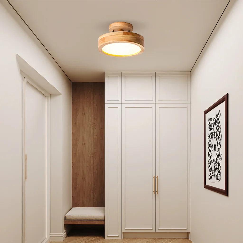 Eir Macaron Round Wood Grain Ceiling Lamp