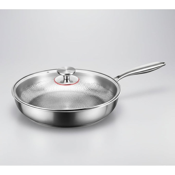 Hammered stainless steel frying pan