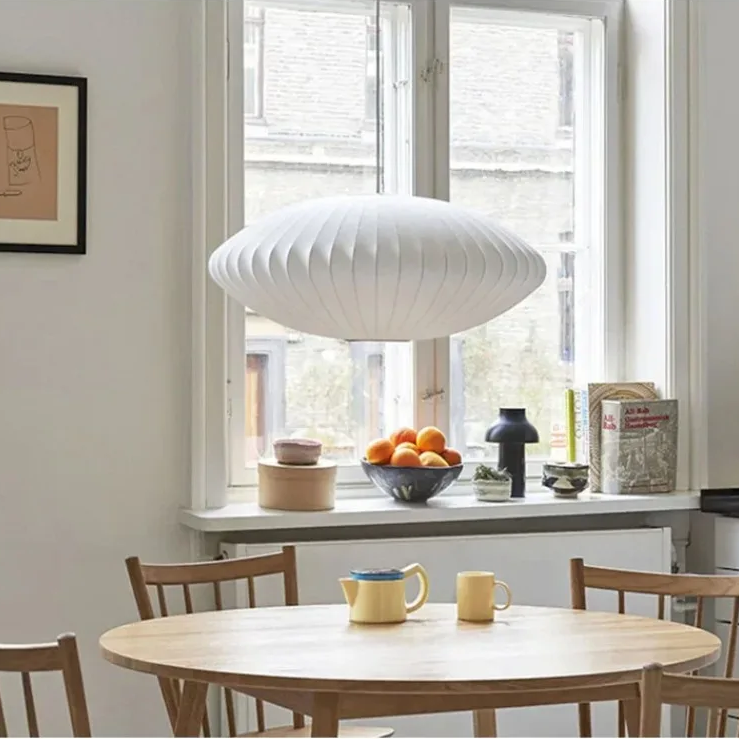 Hand-Knitted Silk Pendant Light
