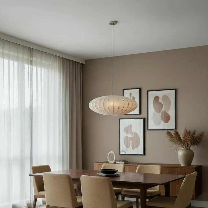 Hand-Knitted Silk Pendant Light