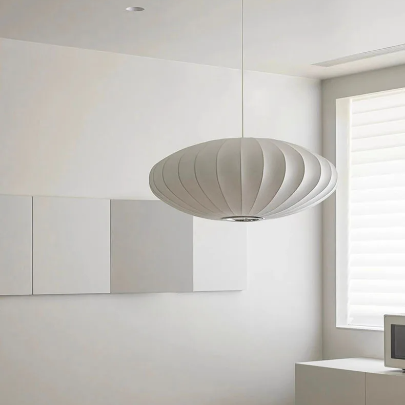 Hand-Knitted Silk Pendant Light