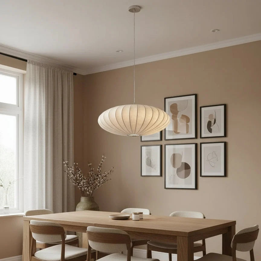 Hand-Knitted Silk Pendant Light