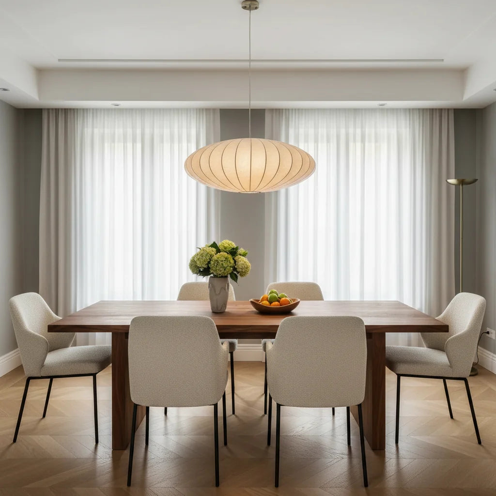 Hand-Knitted Silk Pendant Light