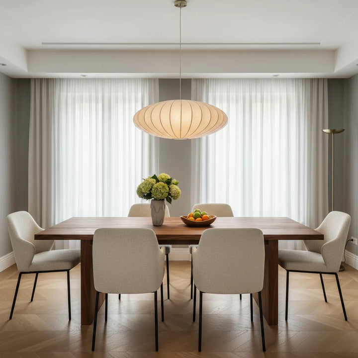 Hand-Knitted Silk Pendant Light