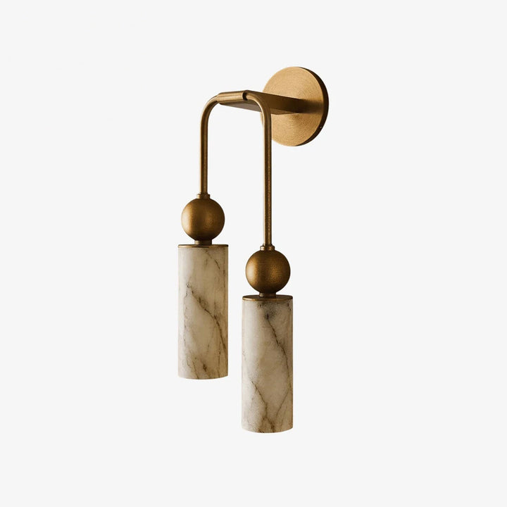 Alabaster Tube Wall Light | Brass, Black or Nickel, 1 or 2 Heads