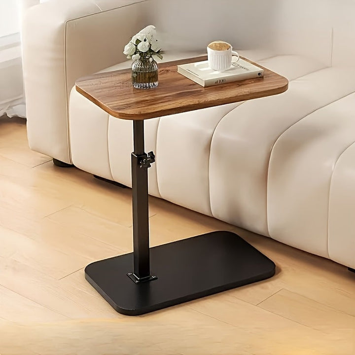 Height-adjustable C-shaped side table