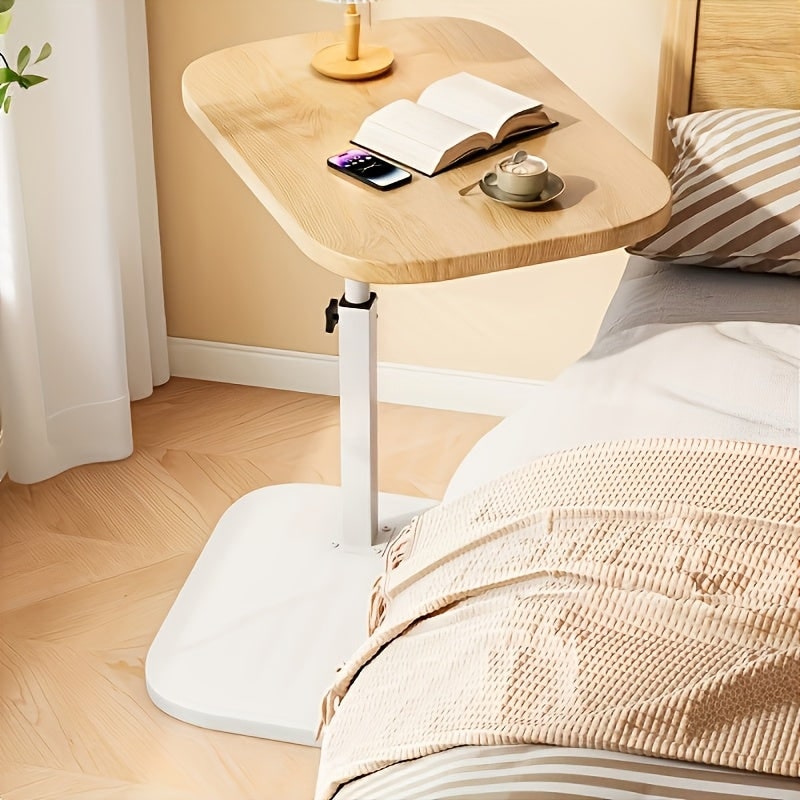 Height-adjustable C-shaped side table