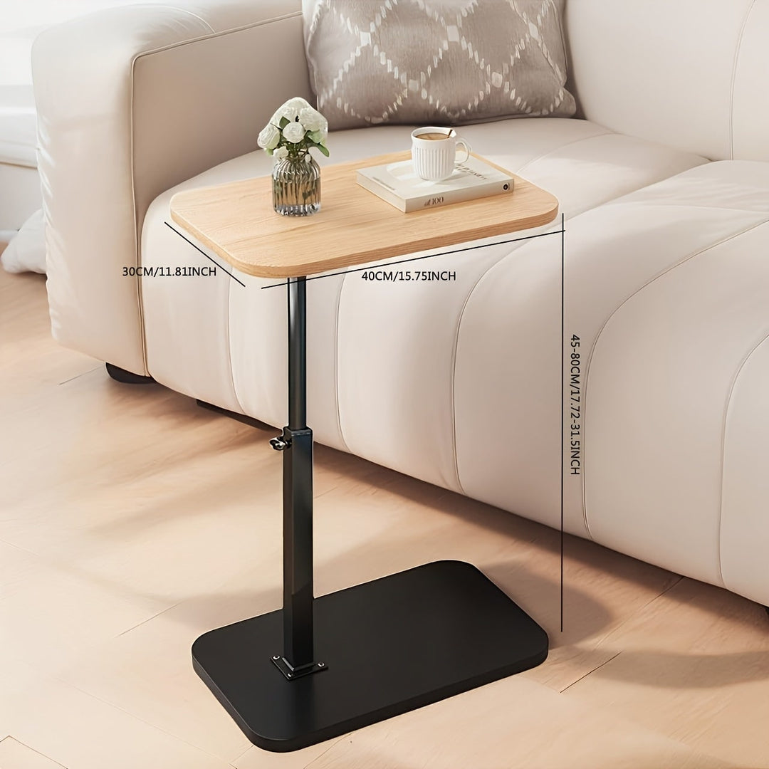 Height-adjustable C-shaped side table