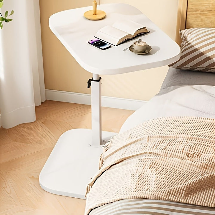 Height-adjustable C-shaped side table