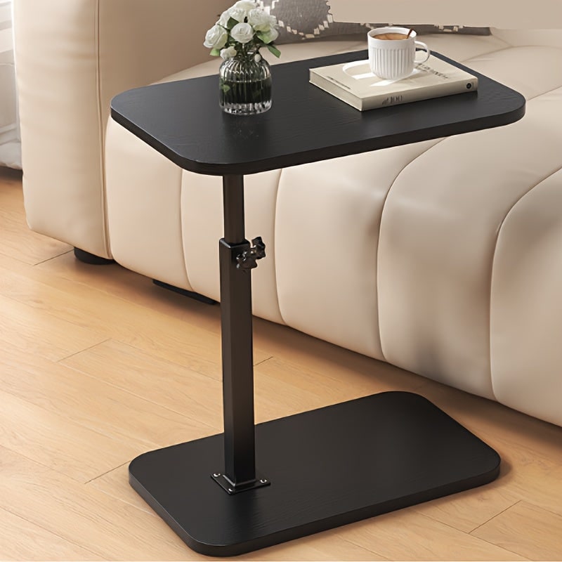 Height-adjustable C-shaped side table