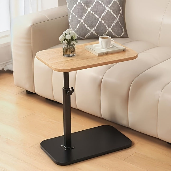 Height-adjustable C-shaped side table