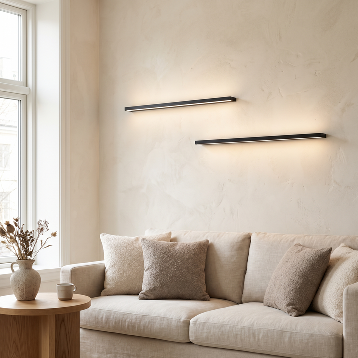 Linear LED Outdoor Wall Light - Matt Black - 100 cm