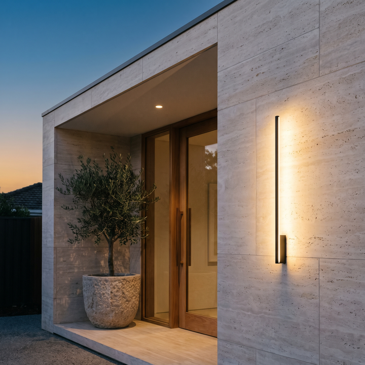 Linear LED Outdoor Wall Light - Matt Black - 60 cm