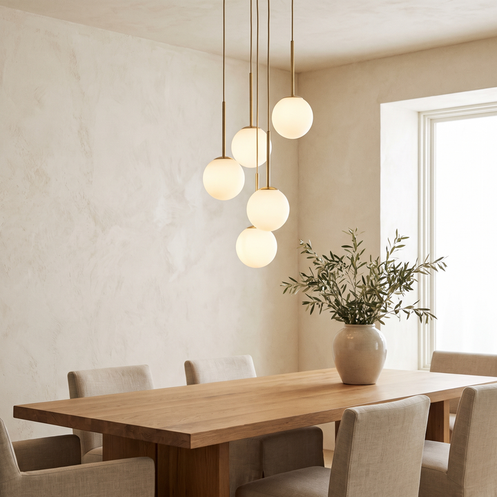 Nordic Cluster Pendant Light - Glass & Brass - Black