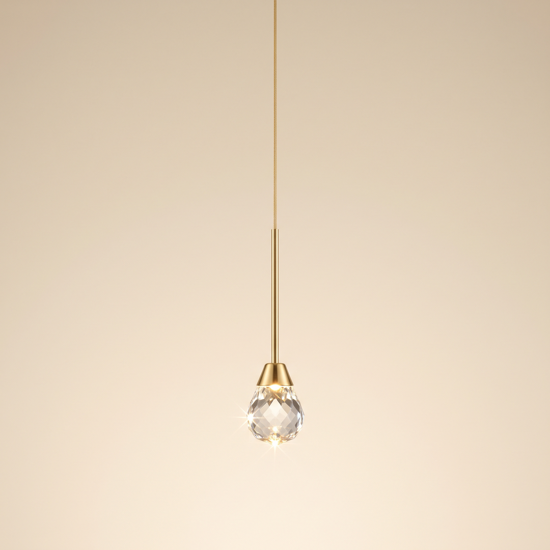Gold Cascading Pendant Light - Adjustable Drop - Gold