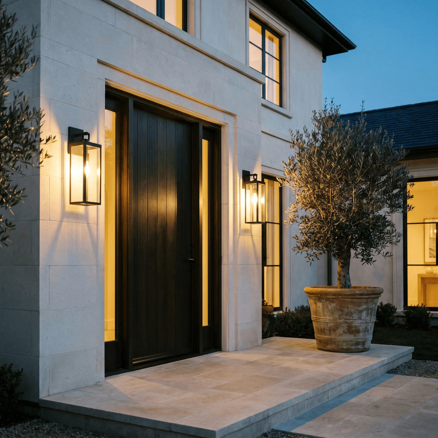 Glass & Steel Outdoor Wall Lantern