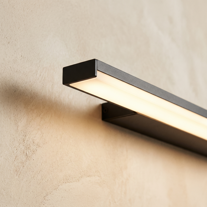 Linear LED Outdoor Wall Light - Matt Black - 80 cm