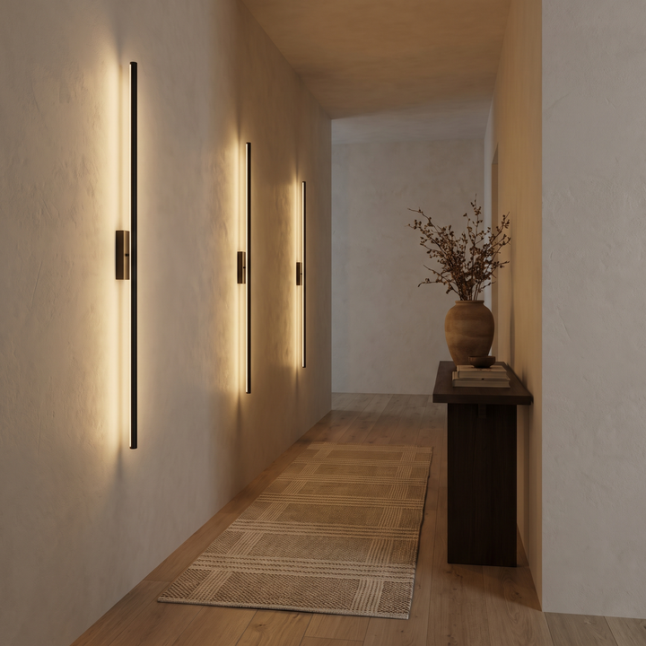 Linear LED Outdoor Wall Light - Matt Black - 120 cm