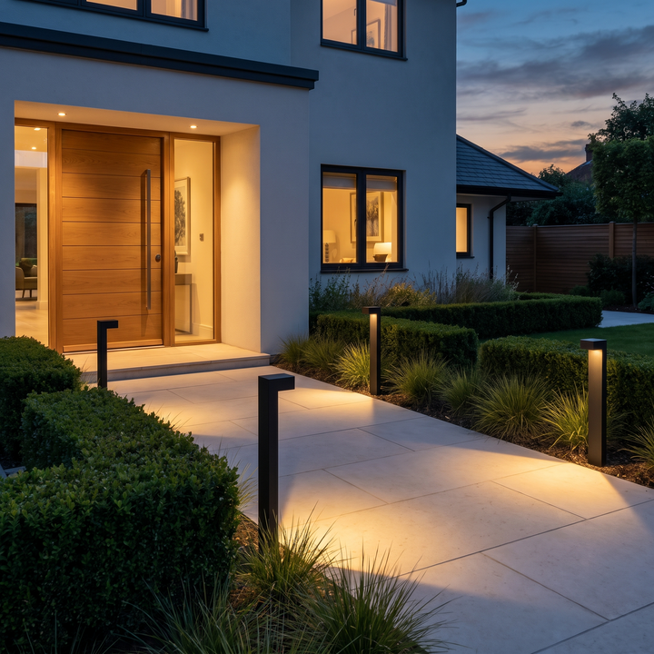 Modern Outdoor Path Light - Matt Black - Medium / Insert / Line Voltage