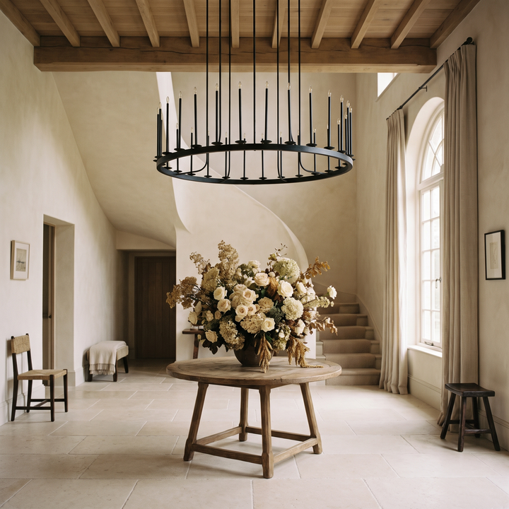 Adjustable Candle Chandelier - Modern Brass