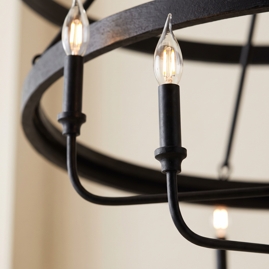 Adjustable Candle Chandelier - Modern Brass - Style 3