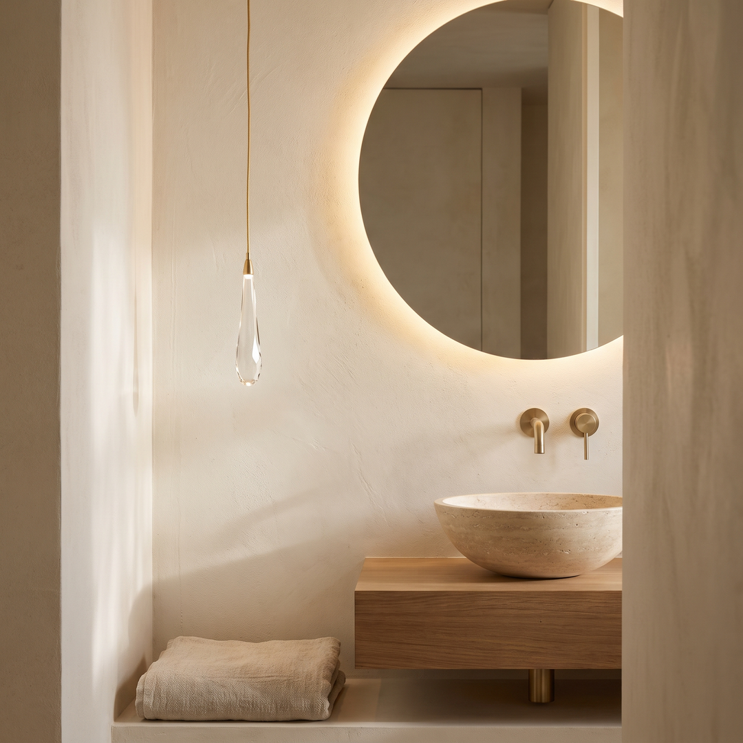 Gold Cascading Pendant Light - Adjustable Drop