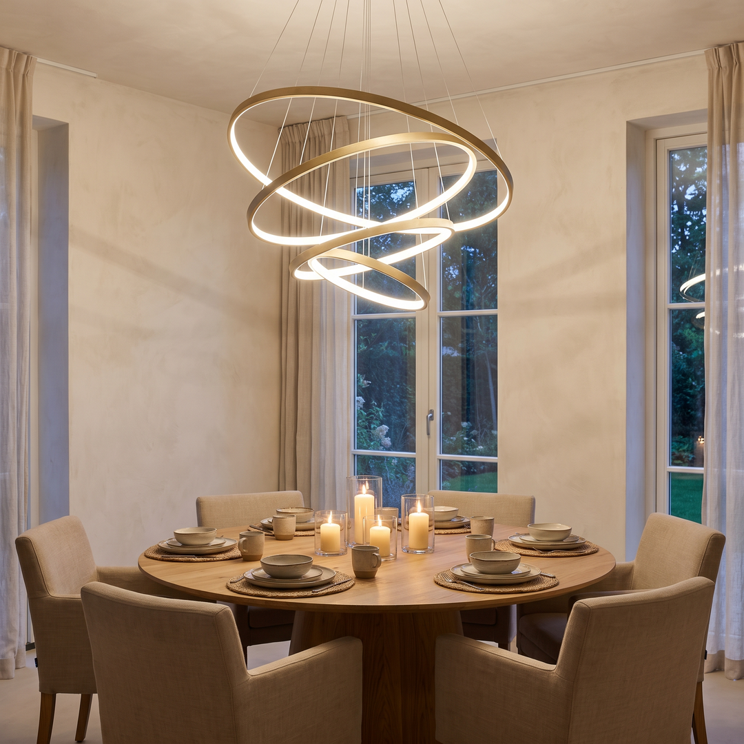 Multi-Ring Pendant Chandelier - Adjustable Drops