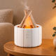 Campfire effect mist humidifier on a side table