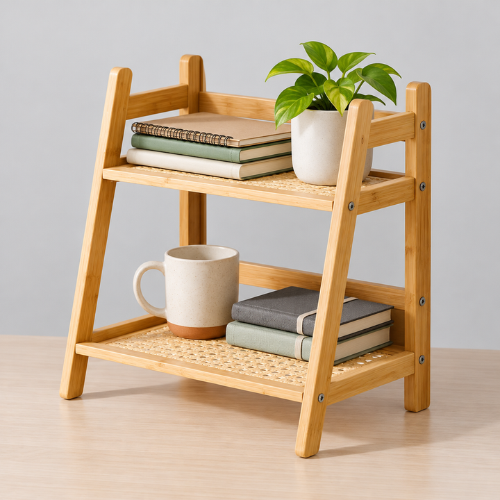 Bamboo Desktop Shelf detail