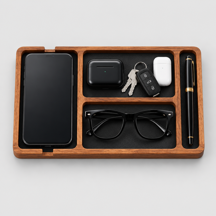 Solid Wood Desk Tray detail