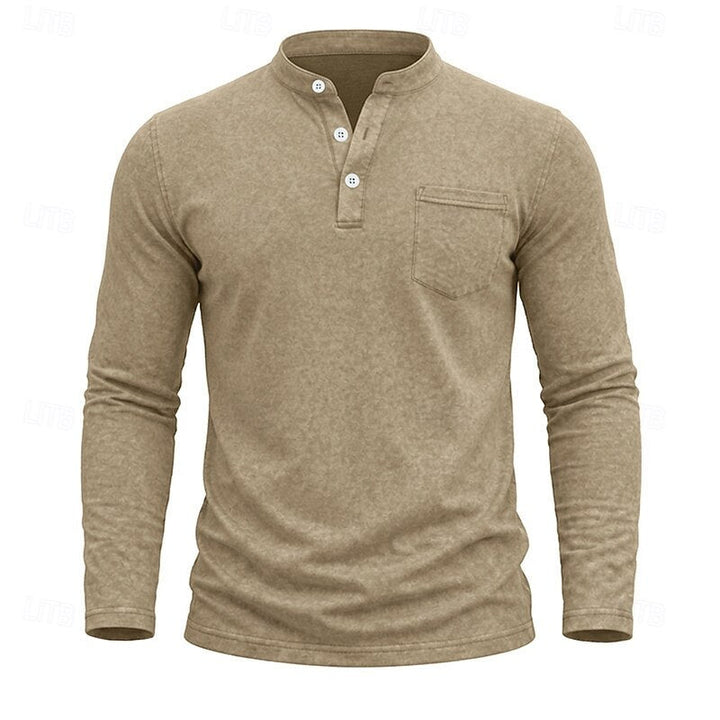 Men's Long-Sleeve Henley Summer Shirt – image 10