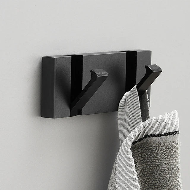 Folding Wall Hook Rail | Black or Black and Gold, 2 to 6 Hooks