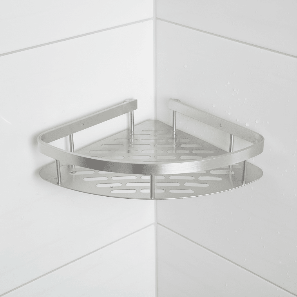 Adhesive Shower Shelf | Drill-Free, Black or Silver