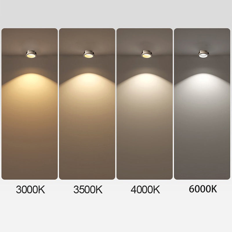 Modern Minimalist Aluminum Round Spotlight Adjustable LED Flush Mount Ceiling Light For Living Room