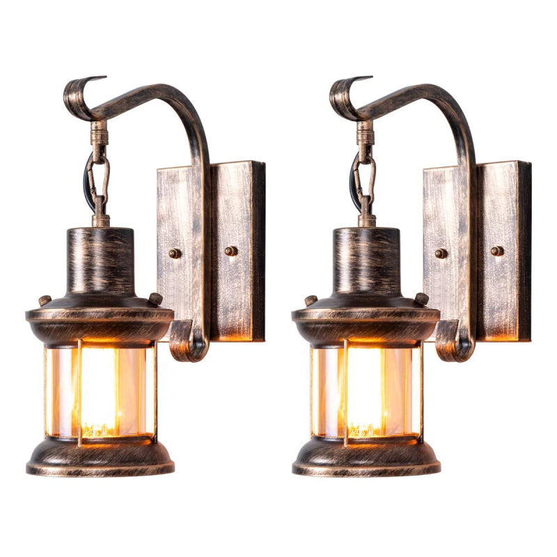 Industrial lantern wall light