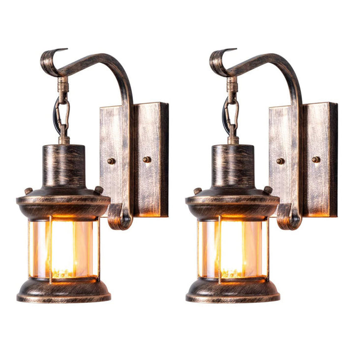 Industrial lantern wall light