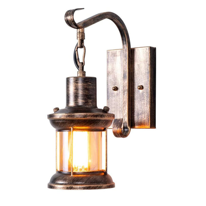 Industrial lantern wall light