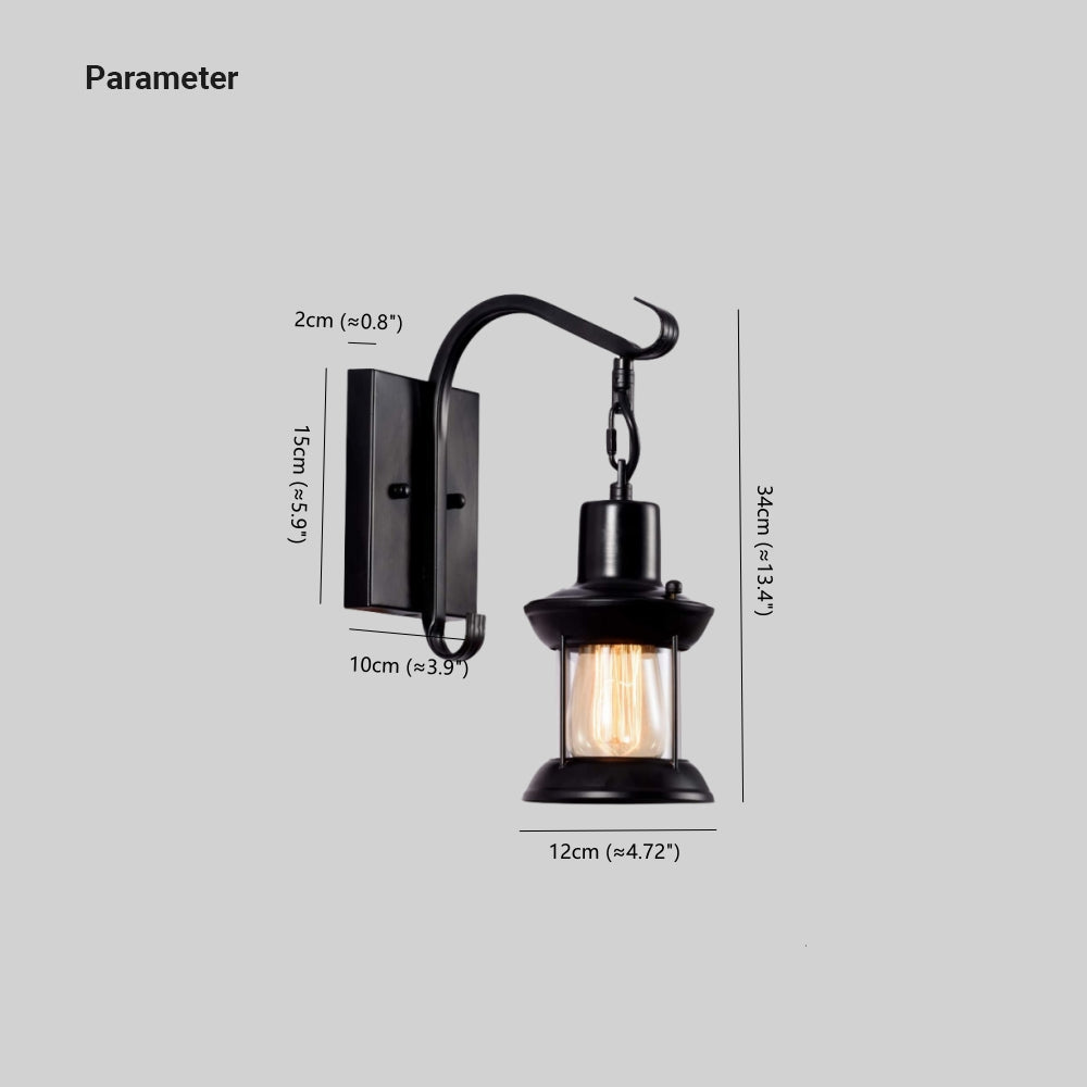 Industrial lantern wall light