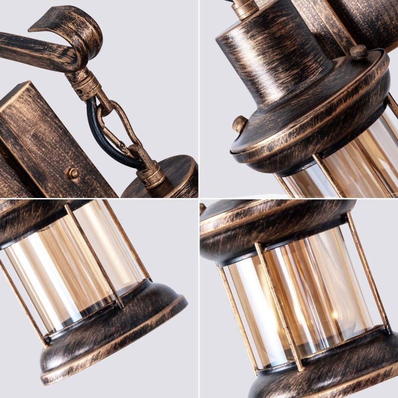 Industrial lantern wall light