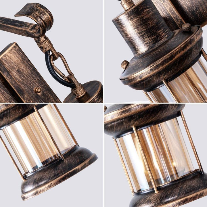 Industrial lantern wall light