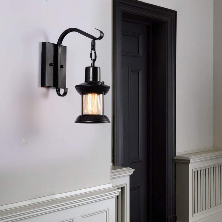 Industrial lantern wall light