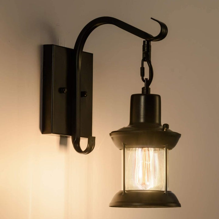 Industrial lantern wall light