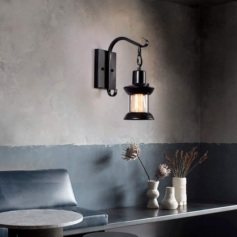 Industrial lantern wall light