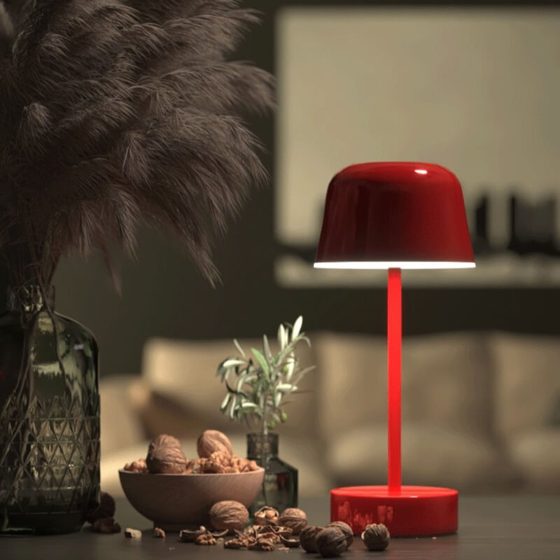 Metal Cone Cordless Table Lamp