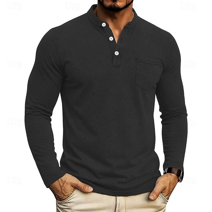 Men's Long-Sleeve Henley Summer Shirt – image 5