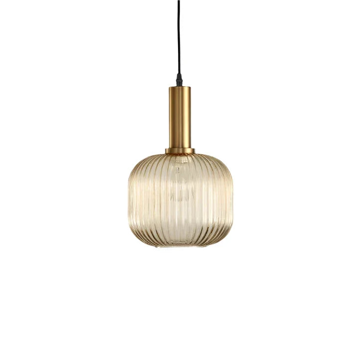 Ribbed Glass Pendant Light | Cylinder, Bottle or Drum Shade