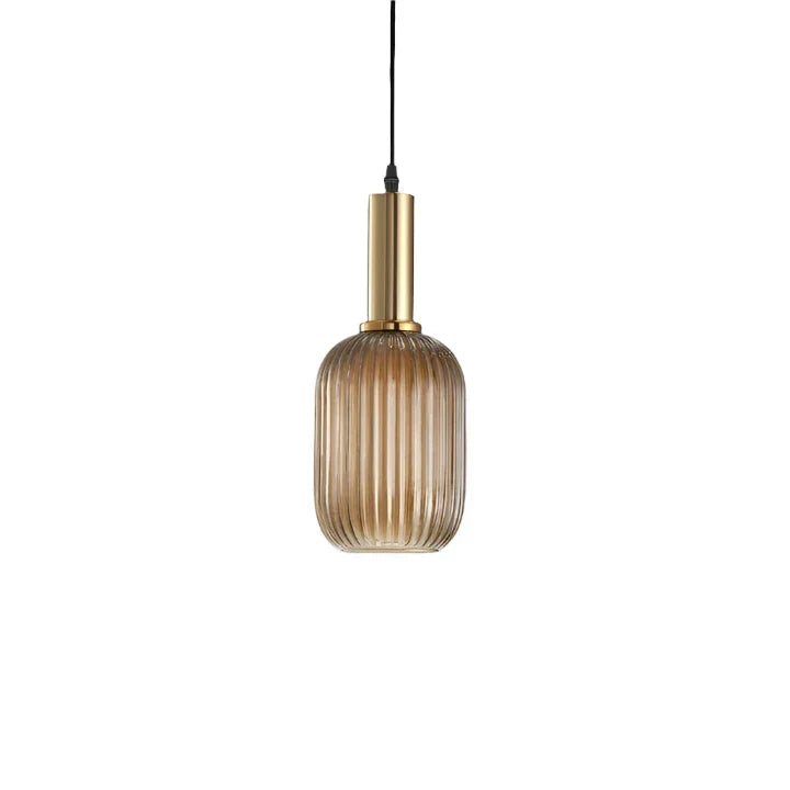 Ribbed Glass Pendant Light | Cylinder, Bottle or Drum Shade